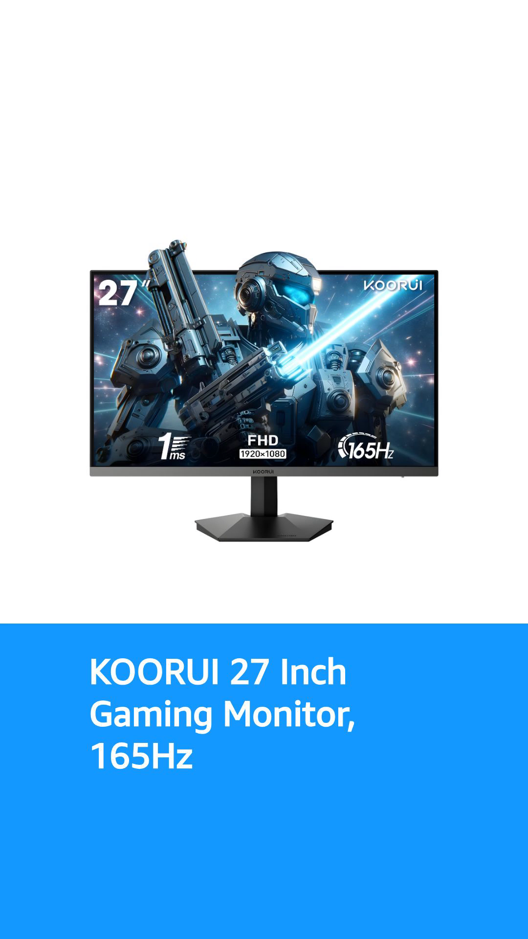 KOORUI 27 inch 1440P WQHD Gaming Monitor,Up to 170Hz Refresh Rate